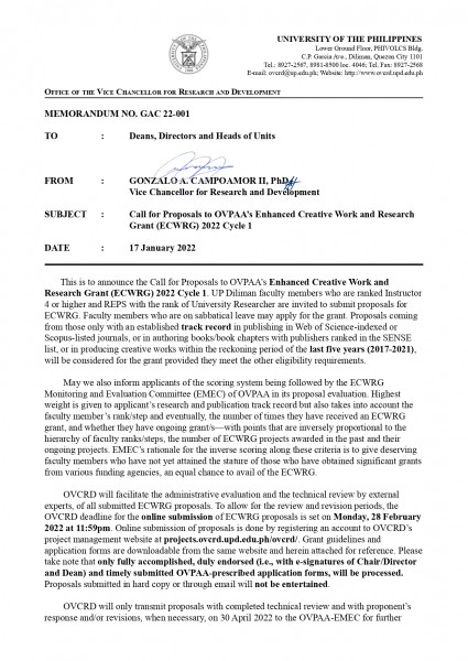 OVCRD Memorandum No. GAC 22-001_CFP for ECWRG 2022 Cycle 1_page-0001
